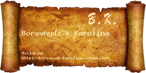 Borovnyák Karolina névjegykártya